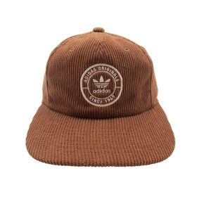 Adidas Hat Cap Strap Back Brown Corduroy Originals Trefoil Mens One Size